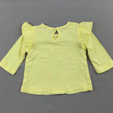 Load image into Gallery viewer, Girls Baby Berry, yellow cotton long sleeve t-shirt / top, daddy, EUC, size 000