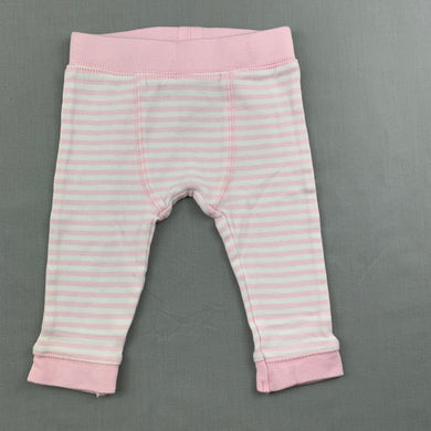 Girls Sprout, pink & white soft cotton leggings / bottoms, GUC, size 00