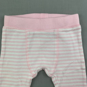 Girls Sprout, pink & white soft cotton leggings / bottoms, GUC, size 00