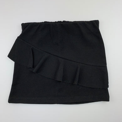 Girls Mango, black ribbed skirt, elasticated, EUC, size 4