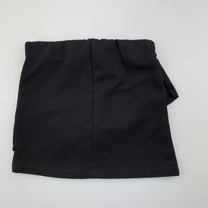 Girls Mango, black ribbed skirt, elasticated, EUC, size 4