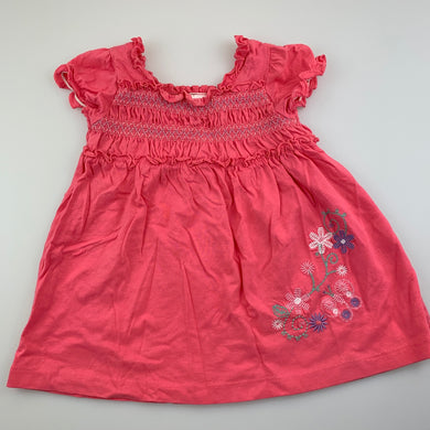 Girls Tiny Little Wonders, pink soft cotton dress, flowers, GUC, size 00