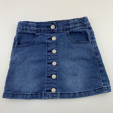 Girls Kids & Co, blue stretch deim skirt, adjustable, GUC, size 5