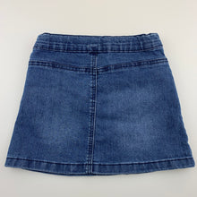 Load image into Gallery viewer, Girls Kids &amp; Co, blue stretch deim skirt, adjustable, GUC, size 5