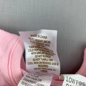 Girls Tiny Little Wonders, pink cotton bodysuit / romper, bee, EUC, size 00