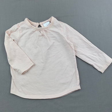 Girls Target, pale pink cotton long sleeve top, FUC, size 00