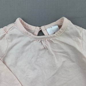 Girls Target, pale pink cotton long sleeve top, FUC, size 00