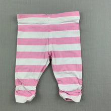Load image into Gallery viewer, Girls Baby Berry, pink &amp; white stripe leggings / bottoms, GUC, size 0000