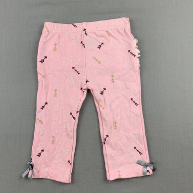 Girls Chick Pea, pink cotton ruffle leggings / bottoms, GUC, size 000