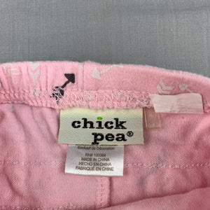 Girls Chick Pea, pink cotton ruffle leggings / bottoms, GUC, size 000
