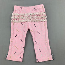 Load image into Gallery viewer, Girls Chick Pea, pink cotton ruffle leggings / bottoms, GUC, size 000