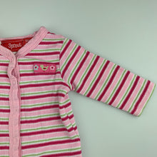 Load image into Gallery viewer, Girls Sprout, pink stripe waffle cotton romper, GUC, size 000