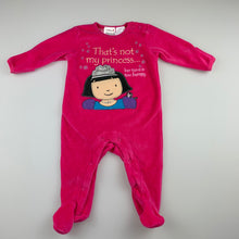 Load image into Gallery viewer, Girls That&#39;s not my, Princess soft velour coverall / romper, EUC, size 000