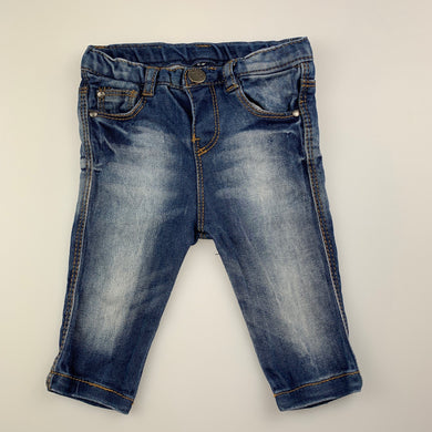 Girls Zara, blue stretech denim jeans, adjustable, GUC, size 00