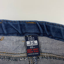 Load image into Gallery viewer, Girls Zara, blue stretech denim jeans, adjustable, GUC, size 00