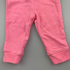 Girls Target, pink & white stripe leggings / bottoms, EUC, size 000