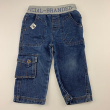 Load image into Gallery viewer, Boys Target, blue denim pants, elasticated, GUC, size 1