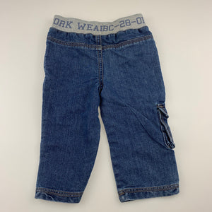 Boys Target, blue denim pants, elasticated, GUC, size 1