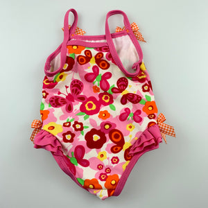 Girls Absorba, colourful floral swim one-piece, EUC, size 0