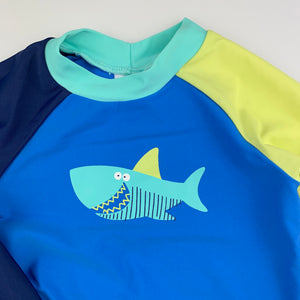 Boys Target, long sleeve rashie / swim top, shark, GUC, size 1