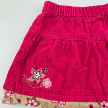 Load image into Gallery viewer, Girls Target, pink cotton corduroy skirt, elasticated, GUC, size 1