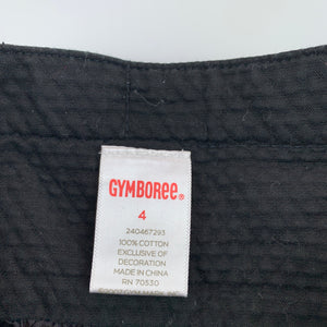 Girls Gymboree, lined black cotton skirt, adjustable, GUC, size 4