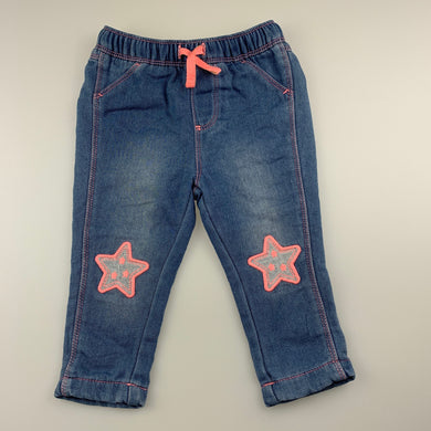 Girls Target, soft stretch knit denim pants, elasticated, FUC, size 0