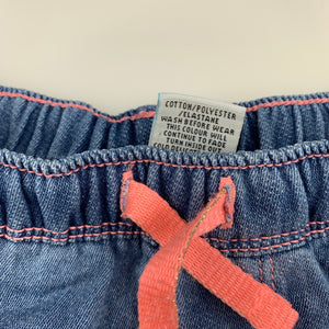 Girls Target, soft stretch knit denim pants, elasticated, FUC, size 0
