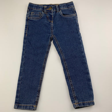 Girls Kids , blue stretch denim jeans, adjustable, EUC, size 2