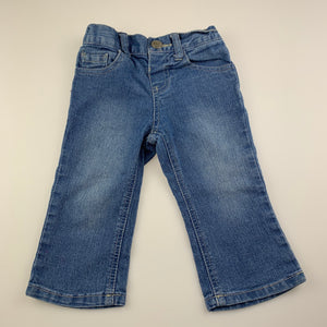Girls H+T, blue stretch denim jeans, adjustable, GUC, size 1