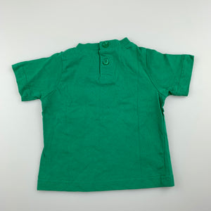 Boys Baby Biz, green cotton t-shirt / top, GUC, size 0000