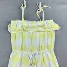 Load image into Gallery viewer, Girls H&amp;T, yellow &amp; white cotton summer playsuit, EUC, size 5