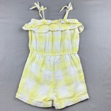 Load image into Gallery viewer, Girls H&amp;T, yellow &amp; white cotton summer playsuit, EUC, size 5