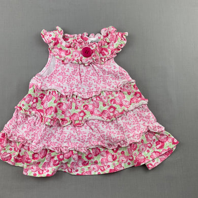 Girls Target, tiered floral cotton party dress, GUC, size 00