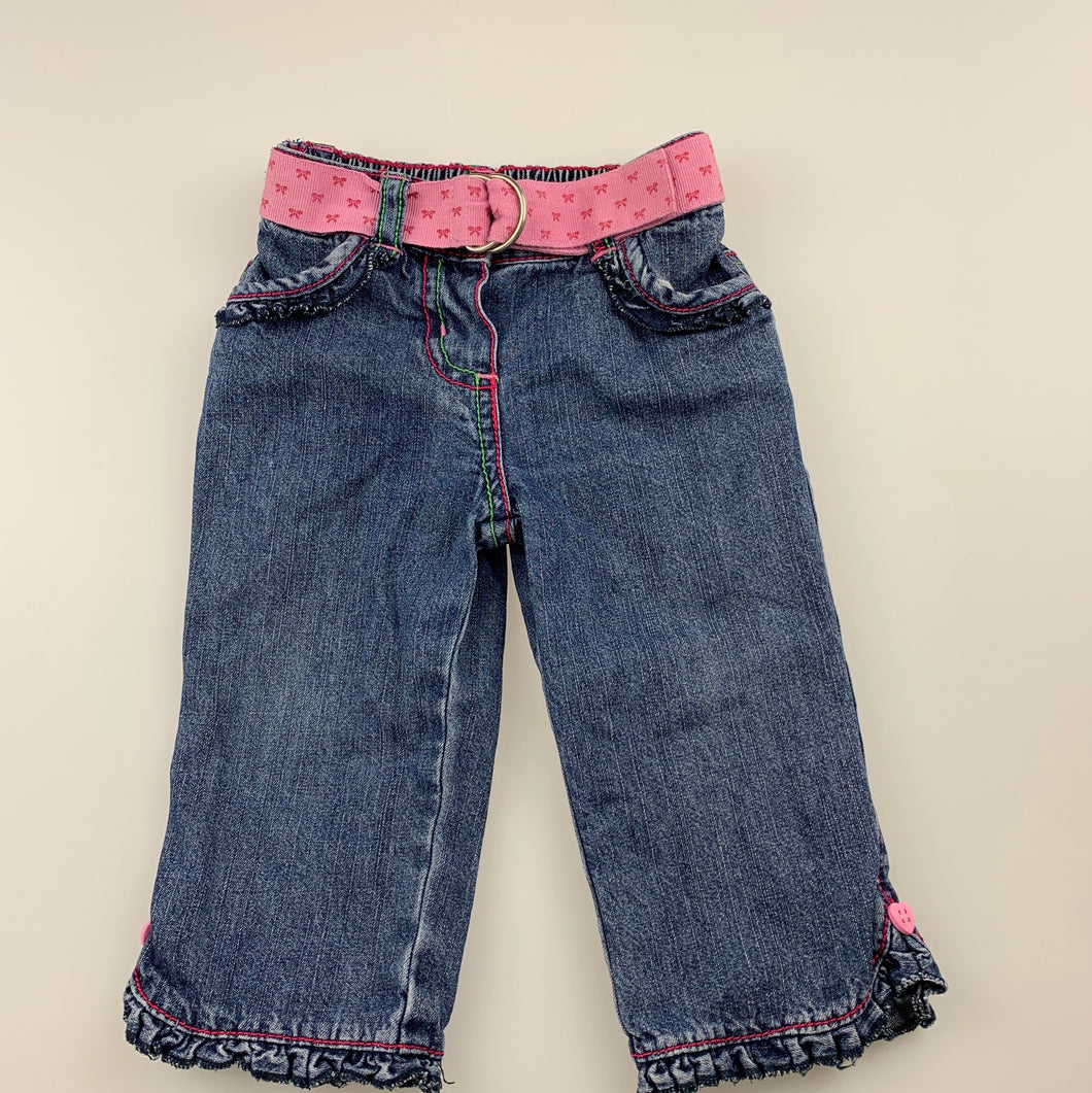 Girls Target, blue denim pants / jeans, elasticated, GUC, size 0