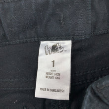 Load image into Gallery viewer, Girls H&amp;T, black stretch cotton pants, adjustable, EUC, size 1