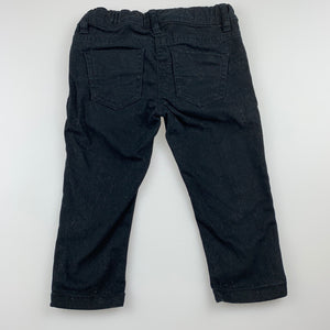 Girls H&T, black stretch cotton pants, adjustable, EUC, size 1