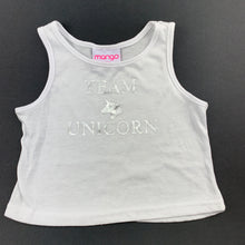 Load image into Gallery viewer, Girls Mango, soft feel tank top / t-shirt, unicorn, EUC, size 2