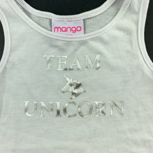 Load image into Gallery viewer, Girls Mango, soft feel tank top / t-shirt, unicorn, EUC, size 2