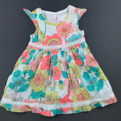 Girls Pumpkin Patch, lined floral cotton party dress, GUC, size 00