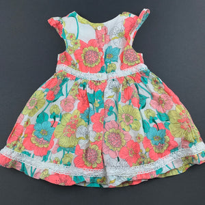 Girls Pumpkin Patch, lined floral cotton party dress, GUC, size 00