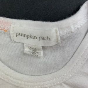Girls Pumpkin Patch, white cotton bodysuit / romper, rabbit, GUC, size 000