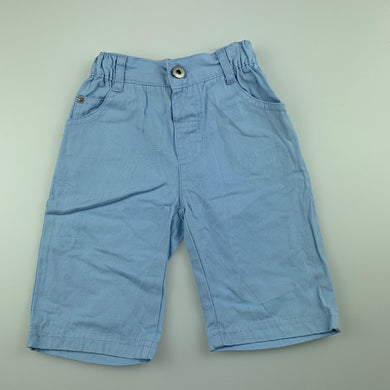 Boys Papoose, blue cotton pants / bottoms, elasticated, EUC, size 000