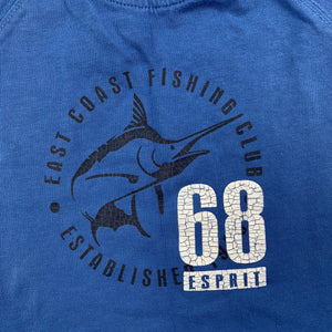 Boys Esprit, blue cotton t-shirt / top, fish, GUC, size 6 months
