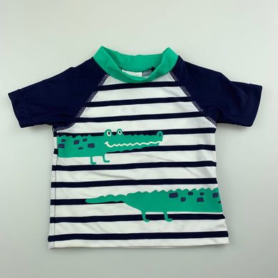 Boys Dymples, short sleeve rashie / swim top, crocodiles, EUC, size 000