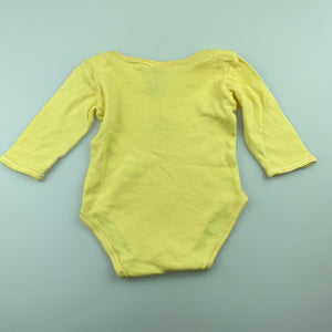 Boys Baby Baby, yellow soft cotton bodysuit / romper, dog, GUC, size 000