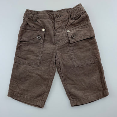 Boys Sprout, lightweight cotton corduroy pants, elasticated, GUC, size 000