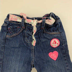 Girls Target, blue denim jeans, elasticated, GUC, size 00