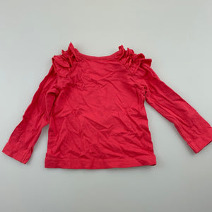 Girls Tiny Little Wonders, pink cotton long sleeve t-shirt / top, EUC, size 000