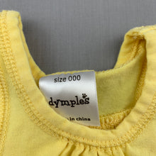 Load image into Gallery viewer, Girls Dymples, yellow tank top / t-shirt, heart, GUC, size 000